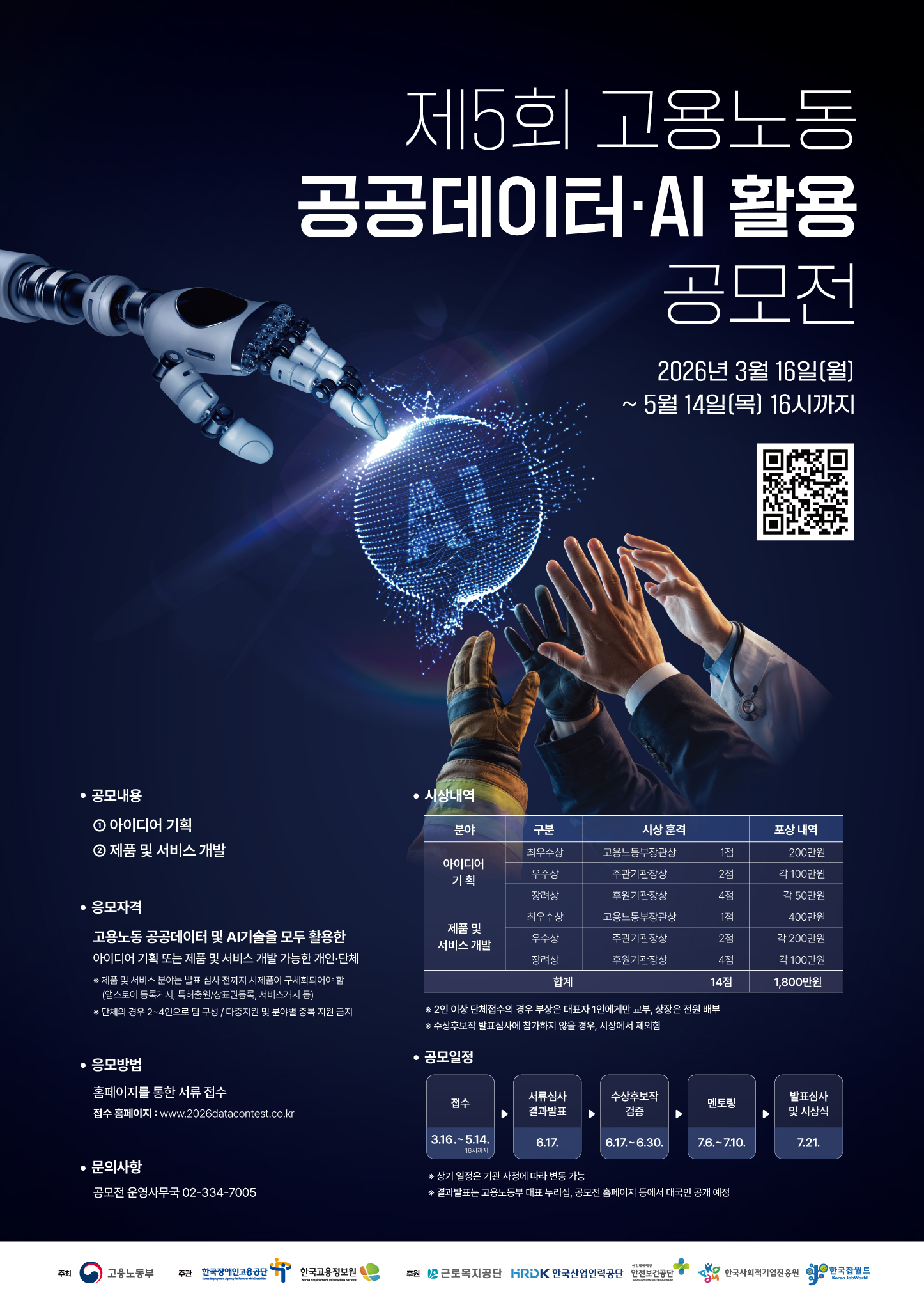 제5회 고용노동 공공데이터·AI 활용 공모전 홍보 포스터_최종